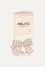 Kız Çocuk Kareli Fiyonklu Külotlu Çorap - Görsel 5