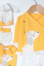 Kız Bebek 5'li Yenidoğan Hastane Çıkışı Seti - Sevimli Köpek Desenli - Görsel 6