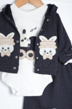 Tavşan Nakışlı 3'lü Uni Bebek Takımı - Görsel 9