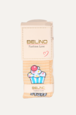 Dondurma Desenli Kız Çocuk Külotlu Çorap 1-2 Yaş Somon - Görsel 2