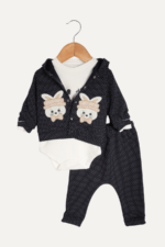 Tavşan Nakışlı 3'lü Uni Bebek Takımı - Görsel 6