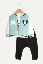 Baskılı Kolej Ceketli Erkek Bebek Üçlü Takım