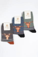 Erkek Çocuk Maymun Figürlü 3'lü Çorap Seti 9-10 Yaş - Görsel 2