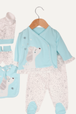 Kız Bebek 5'li Yenidoğan Hastane Çıkışı Seti - Sevimli Köpek Desenli - Görsel 3