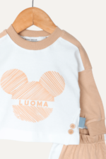 Luoma Yazılı Düğme Detaylı Erkek Bebek İkili Takım - Görsel 7