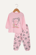 Sevimli Ayıcık Desenli Kız Bebek Pijama İkili Takımı - Görsel 3