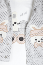 Tavşan Nakışlı 3'lü Uni Bebek Takımı - Görsel 4