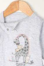 Zürafa Desenli Erkek Bebek İkili Pijama Takımı Gri - Görsel 4