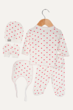 Minik Kalpler Desenli Kız Bebek 5'li Yenidoğan Hastane Çıkışı Seti - Görsel 2