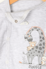 Zürafa Desenli Erkek Bebek İkili Pijama Takımı Gri - Görsel 2