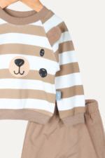 Çizgili Ayıcık Detaylı Erkek Bebek İkili Takım - Görsel 6