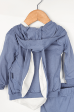 Tavşan Kapüşonlu Erkek Bebek Zıbınlı Üçlü Takım - Görsel 2