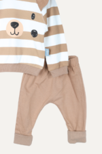 Çizgili Ayıcık Detaylı Erkek Bebek İkili Takım - Görsel 5