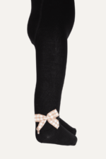 Kız Çocuk Kareli Fiyonklu Külotlu Çorap