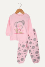 Sevimli Ayıcık Desenli Kız Bebek Pijama İkili Takımı