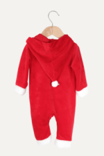 Yılbaşı Noel Temalı Kız Bebek Kadife Tulum Kırmızı - Görsel 2