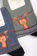 Erkek Çocuk Maymun Figürlü 3'lü Çorap Seti 9-10 Yaş - Görsel 3