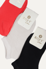 Düz Renk Çocuk 3'lü Çorap Seti Kırmızı-Bej-Siyah 3-4 Yaş - Görsel 2