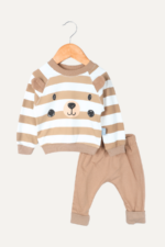 Çizgili Ayıcık Detaylı Erkek Bebek İkili Takım - Görsel 4