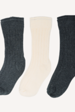 Uzun Çizgili Uni Bebek 3'lü Çorap Seti Haki-Krem 12-24 Ay - Görsel 2