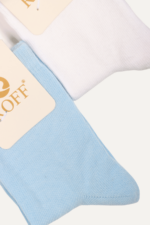 Dikişsiz Düz Renk Erkek Çocuk 3'lü Çorap Seti Mavi-Beyaz-Siyah 3-4 Yaş - Görsel 3