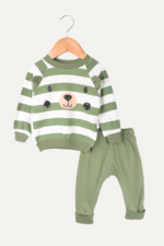 Çizgili Ayıcık Detaylı Erkek Bebek İkili Takım - Görsel 7