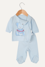 Ayıcık Desenli Erkek Bebek İkili Pijama Takımı