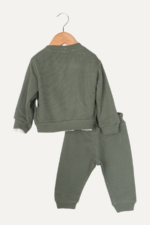 I Love Dad Süzüne Nakışlı Erkek Bebek Üçlü Takım Haki - Görsel 2