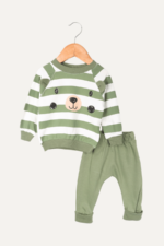 Çizgili Ayıcık Detaylı Erkek Bebek İkili Takım - Görsel 10