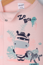 Zebra Desenli Kız Bebek İkili Pijama Takımı Somon - Görsel 2