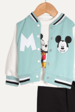 Baskılı Kolej Ceketli Erkek Bebek Üçlü Takım - Görsel 4