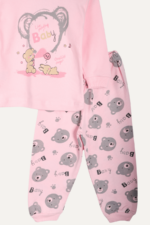 Sevimli Ayıcık Desenli Kız Bebek Pijama İkili Takımı - Görsel 4