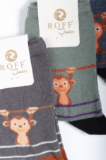 Erkek Çocuk Maymun Figürlü 3'lü Çorap Seti 9-10 Yaş - Görsel 4