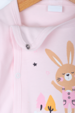 Sevimli Tavşan Desenli Kız Bebek İkili Pijama Takımı Pembe - Görsel 4