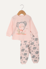 Sevimli Ayıcık Desenli Kız Bebek Pijama İkili Takımı - Görsel 5
