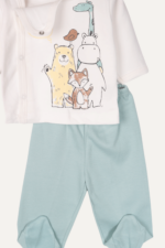 Sevimli Hayvan Desenli Erkek Bebek Pijama İkili Takımı - Görsel 3