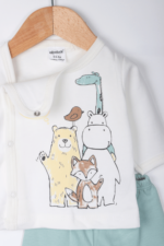 Sevimli Hayvan Desenli Erkek Bebek Pijama İkili Takımı - Görsel 4
