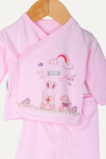 Best Friends Animal Desenli Kız Bebek 5'li Yenidoğan Hastane Çıkışı Seti - Pembe - Görsel 3