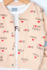 I Love My Family Desenli Kız Bebek Üçlü Takım - Görsel 2