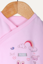 Best Friends Animal Desenli Kız Bebek 5'li Yenidoğan Hastane Çıkışı Seti - Pembe - Görsel 5