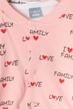 I Love My Family Desenli Kız Bebek Üçlü Takım - Görsel 6