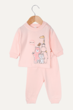 %100 Pamuklu Hayvan Figürlü Kız Bebek İkili Pijama Takımı - Görsel 6