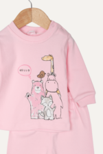 %100 Pamuklu Hayvan Figürlü Kız Bebek İkili Pijama Takımı - Görsel 4