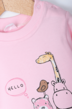 %100 Pamuklu Hayvan Figürlü Kız Bebek İkili Pijama Takımı - Görsel 5