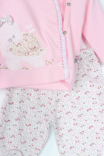 Kaplumbağa Nakışlı Kız Bebek 5'li Yenidoğan Hastane Çıkışı Seti - Pembe - Görsel 4