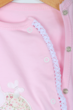 Kaplumbağa Nakışlı Kız Bebek 5'li Yenidoğan Hastane Çıkışı Seti - Pembe - Görsel 5