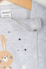 Tavşan Desenli Erkek Bebek İkili Pijama Takımı Gri - Görsel 4
