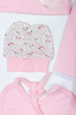 Kaplumbağa Nakışlı Kız Bebek 5'li Yenidoğan Hastane Çıkışı Seti - Pembe - Görsel 6