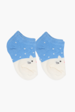 Kedi Desenli Bebek 2'li Çorap Seti Mavi 0-3 Ay
