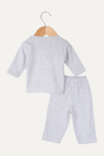 Tavşan Desenli Erkek Bebek İkili Pijama Takımı Gri - Görsel 2